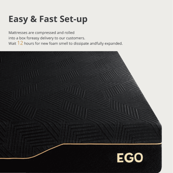 EGOHOME 14 Inch King Size Memory Foam Mattress for Back Pain, Cooling Gel Mattress Bed in a Box, Made in USA, Certipur-Us Certified, Therapeutic Medium Mattress, 76X80X14 Black - Image 6