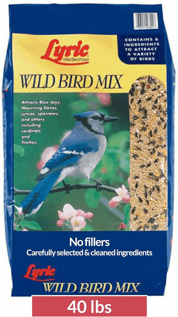 Wild Bird Mix - Wild Bird Food for outside Feeders - Attracts Doves, Jays and Many More - 40 Lb. Bag