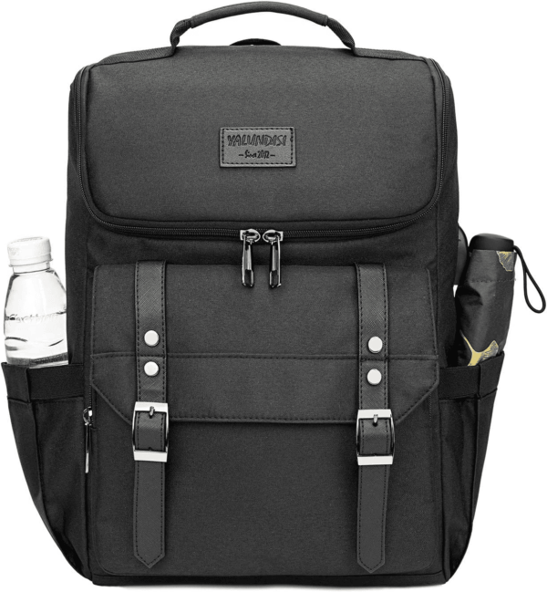 Vintage Backpack Travel Laptop Backpack with Usb Charging Port for Women & Men College Backpack Fits 15.6 Inch Laptop Black - Image 2