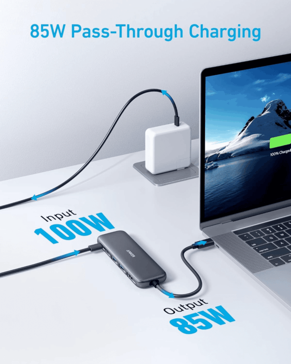 USB C Hub, 5-In-1 USBC to HDMI Splitter with 4K Display, 1 X Powered USB-C 5Gbps & 2×Powered USB-A 3.0 5Gbps Data Ports for Macbook Pro, Macbook Air, Dell and More - Image 3
