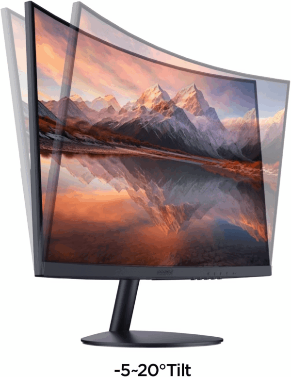 24 Inch Curved Monitor, Full HD 1080P Curved Computer Monitor, 1500R Screen, HDMI VGA, Tilt Adjustment, LCD Display, Eye Care, Black 24N5CA - Image 6