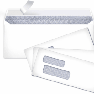#9 Self-Seal Envelopes with Peel and Seal, Double Window, Security Tinted, 500-Pack, 1 X 3.88 X 8.8 Inch, White
