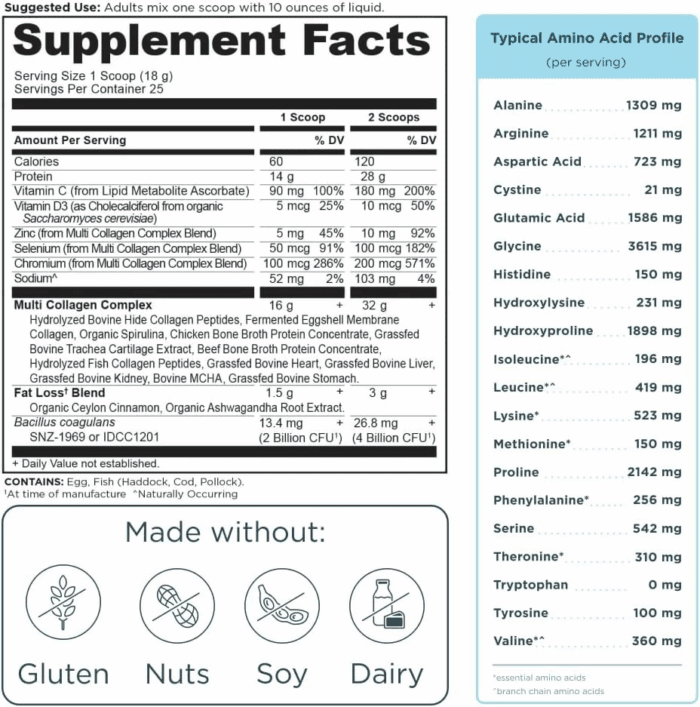 Advanced Hydrolyzed Collagen Peptides Powder Protein Lean with Probiotics and Vitamin C, Cinnamon, for Women & Men, Supports Healthy Weight Management & Muscle Building, 25 Servings - Image 2