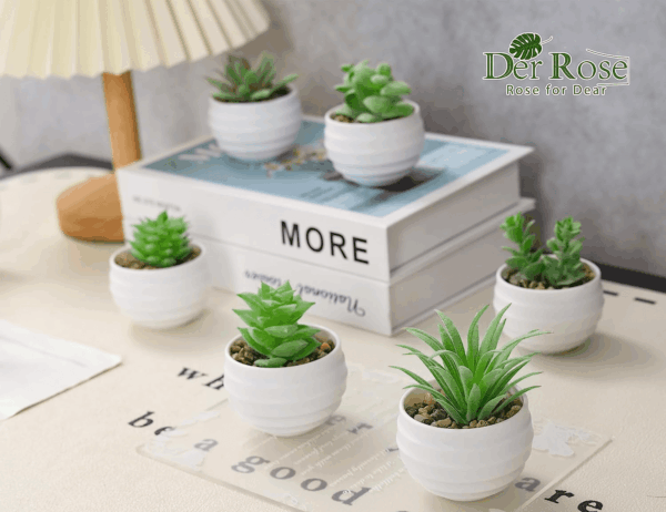 Set of 6 Succulents Plants Artificial in Pots Small Fake Plants for Bedroom Aesthetic Living Room Office Shelf Bathroom Decor - Image 6