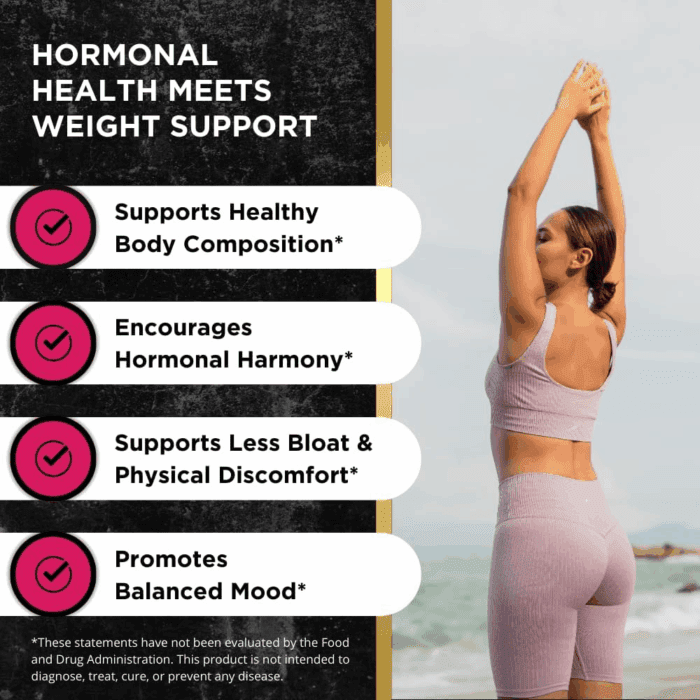 Hormone Balance for Women Weight Management - Natural Hormonal Wellness Support - Features Green Tea Extract, Cayenne, Magnesium, & Zinc - 90 Vegan Capsules - Image 2
