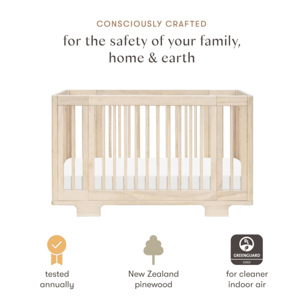 Yuzu 8-In-1 Convertible Crib - Conversion Kits Included for Bassinet, Midi Baby Crib Convertible to Toddler Bed, Daybed, Standard & Baby Bed - GREENGUARD Gold Certified - Adjustable Heights - Image 5