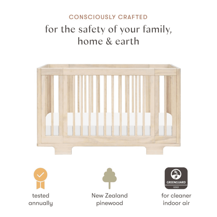 Yuzu 8-In-1 Convertible Crib - Conversion Kits Included for Bassinet, Midi Baby Crib Convertible to Toddler Bed, Daybed, Standard & Baby Bed - GREENGUARD Gold Certified - Adjustable Heights - Image 5