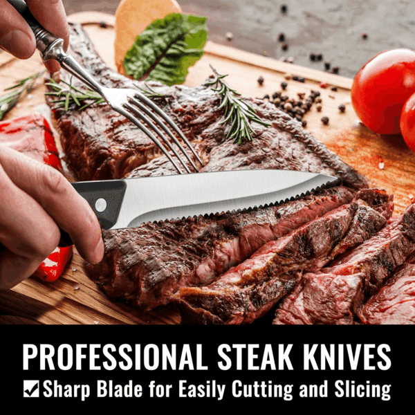 48-Piece Silverware Set with Steak Knives for 8, 18/8 Stainless Steel Flatware Cutlery Set for Home Kitchen Restaurant Hotel, Kitchen Utensils Set, Mirror Polished, Dishwasher Safe - Image 5