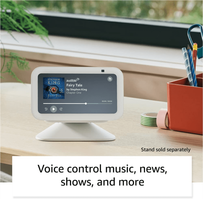 Echo Show 5 (Newest Model), Smart Display with 2X the Bass and Clearer Sound, Glacier White - Image 3