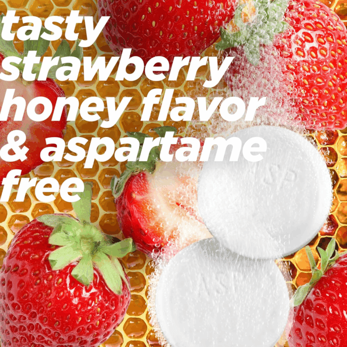Powerfast Fizz, Severe Cold & Flu Medicine, Strawberry Honey Effervescent Tablets, 24Ct - Image 2