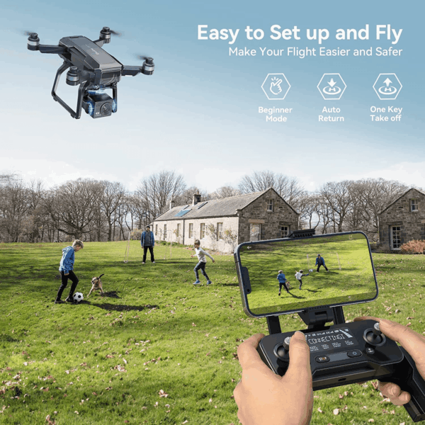 F7 GPS Drones with Camera for Adults 4K Night Vision, 3-Axis Gimbal, 2Mile Long Range, 75Mins Flight Time Professional Drone with 3 Battery, Auto Return+Follow Me+Fly Around+Beginner Mode for Kid - Image 6