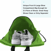 Drawstring Backpack Bag with Shoe Compartment, X-Large Black Gym Sports String Cinch Backpack - Image 3