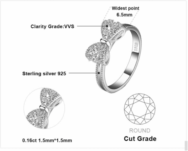 14K White Yellow Rose Gold Plated 925 Sterling Silver Rings for Women, Cubic Zirconia Promise Rings for Her, Stackable Wedding Bands Rings for Women Infinity Forever Love Knot Ring - Image 2