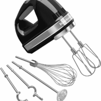 9-Speed Digital Hand Mixer with Turbo Beater II Accessories and Pro Whisk - Onyx Black & Variable Speed Corded Hand Blender KHBV53, Onyx Black - Image 2