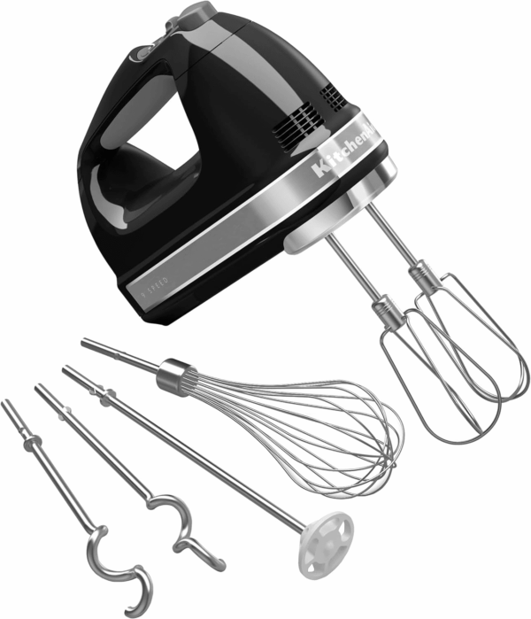 9-Speed Digital Hand Mixer with Turbo Beater II Accessories and Pro Whisk - Onyx Black & Variable Speed Corded Hand Blender KHBV53, Onyx Black - Image 2