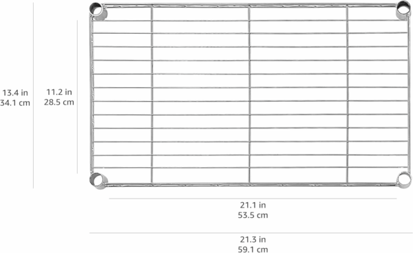 4-Shelf Adjustable, Storage Shelving Unit, (200 Pound Loading Capacity per Shelf), Steel Organizer Wire Rack, 13.4"D X 23.2"W X 48"H, Chrome - Image 6