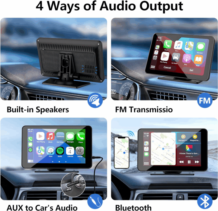 Apple Carplay Screen for Car, 7" HD Portable Car Stereo Touch Screen with Wireless Android Auto, Backup Camera, Car Audio Receivers with Voice Control, Mirror Link, Bluetooth, GPS Navigation - Image 5