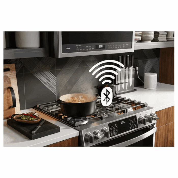Profile 30-In 5 Burners 5.6-Cu Ft Air Fry Convection Oven Slide-In Natural Gas Ran ( Finrprint-Resistant Stainless Steel ) - Image 14
