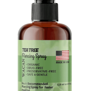 Fast-Healing Tea Tree Piercing Spray Solution Organic Essential Oil with Natural Sea Salts and Vitamins Solution Aftercare (4 OZ, Personal Size)