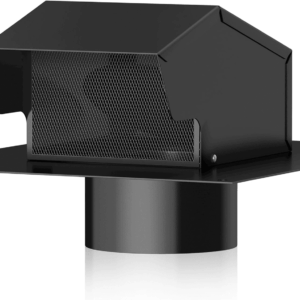 10 Inch Roof Exhaust Vent Cap - Heavy Duty Galvanized Steel Roof Vents for Houses, with Damper, for Home Ventilation System - Black