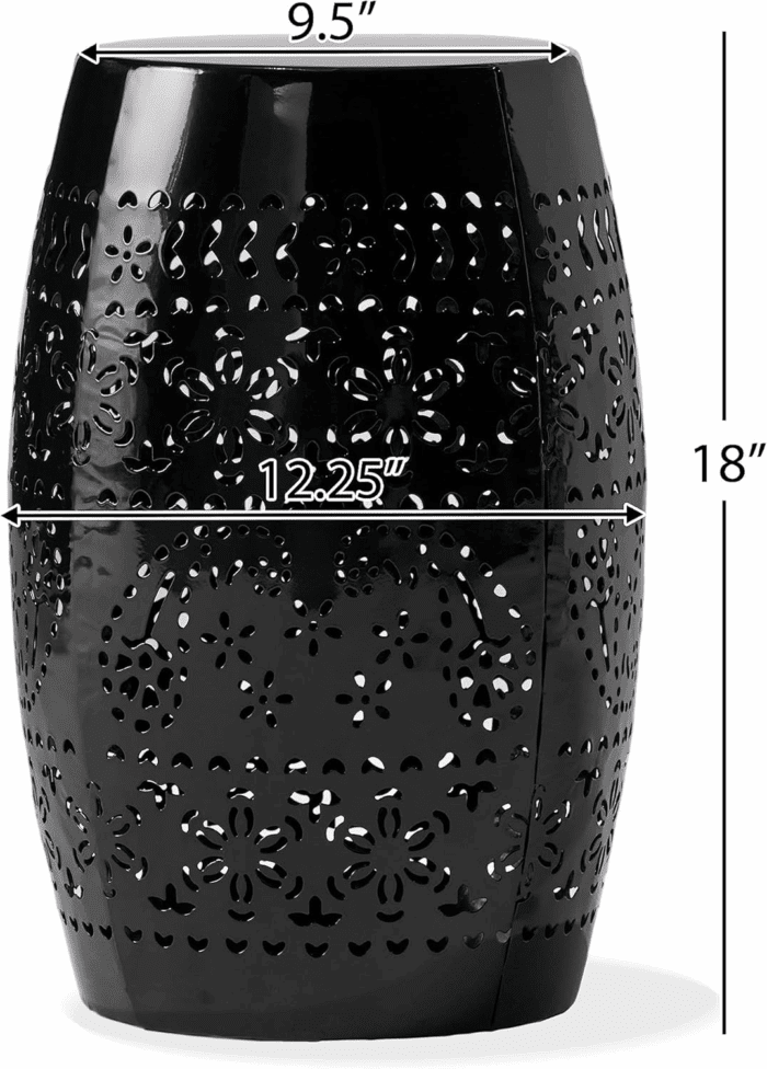 Ruby Outdoor 12" Iron Side Table, Black - Image 3