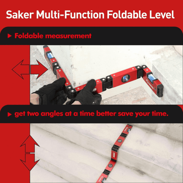 Multi-Function Foldable Level, 28-Inch Leveler Tool,Gifts for Men,Multi-Angle Measurement Woodworking Tools,Precise Leveling in Any Position,Folding Level Tool to save Your Precious Time - Image 5