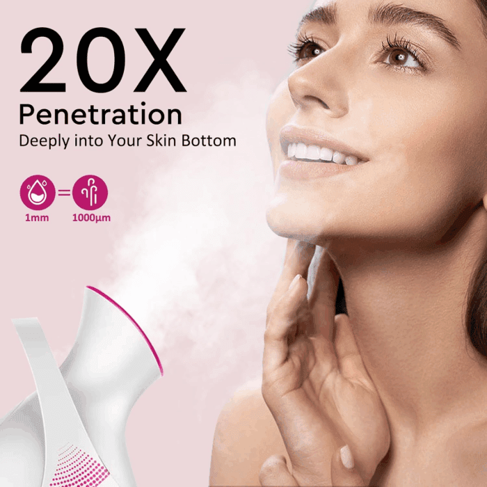 Facial Steamer - Nano Ionic Face Steamer Warm Mist Steamer for Home Sauna SPA, Humidifier for Face Steamer for Deep Cleaning Unclogs Pores Sinuses - Bonus 5 Piece Stainless Steel Skin Kit - Image 2