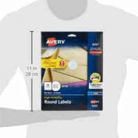 Matte White round Labels, Sure Feed Technology, Permanent Adhesive, 1-1/2", 400 Labels (8293) - Image 3