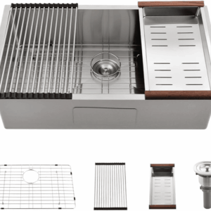26X18 Stainless Steel Undermount Sink - 18 Gauge Deep Single Bowl with Colander
