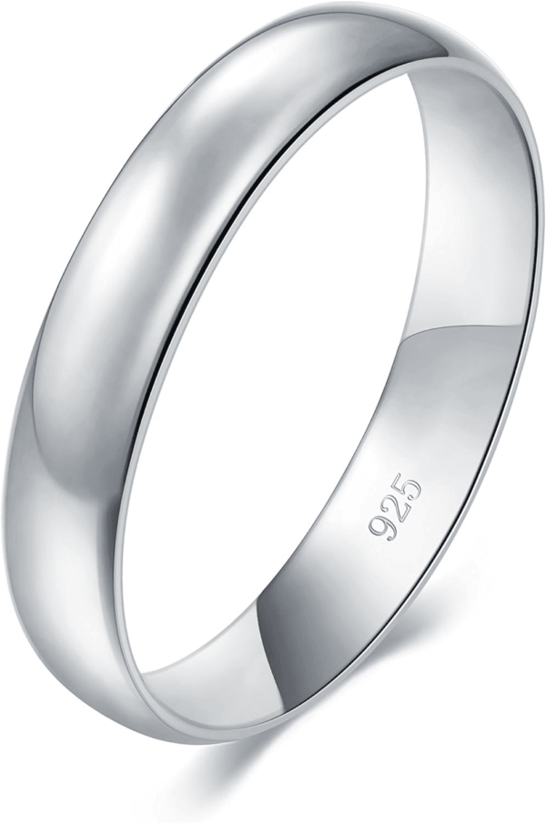 Silver Ring – 925 Pure Sterling Silver Ring - Sterling Silver Rings for Women – Elegant Silver Band Rings for Women and Men - Gifts for Special Occasions 4Mm, 6Mm Ring Size 4-15