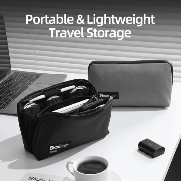 Electronic Organizer, Travel Tech Pouch with Water Resistant Storage -Cord Organizer Bag to Carry Phone, Charger, Hard Drive, Power Bank & Accessorie Travel Essentials(Black) - Image 6