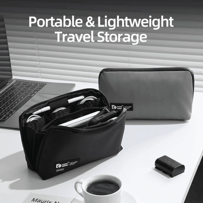 Electronic Organizer, Travel Tech Pouch with Water Resistant Storage -Cord Organizer Bag to Carry Phone, Charger, Hard Drive, Power Bank & Accessorie Travel Essentials(Black) - Image 6