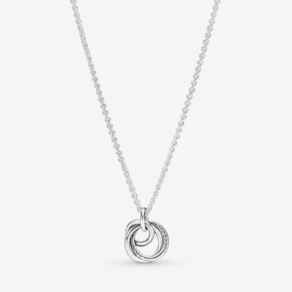 Family Always Encircled Pendant Necklace - Adjustable Necklace with Lobster Clasp - Gift for Her - Sterling Silver & Cubic Zirconia - with Gift Box - 23.6" - Image 4