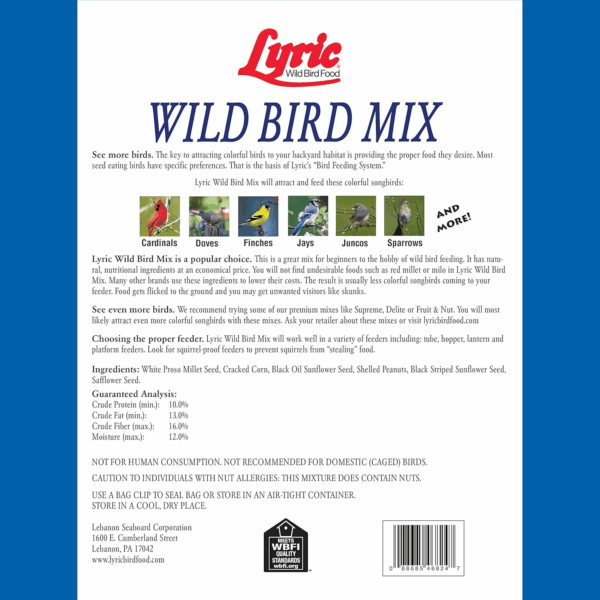 Wild Bird Mix - Wild Bird Food for outside Feeders - Attracts Doves, Jays and Many More - 40 Lb. Bag - Image 2