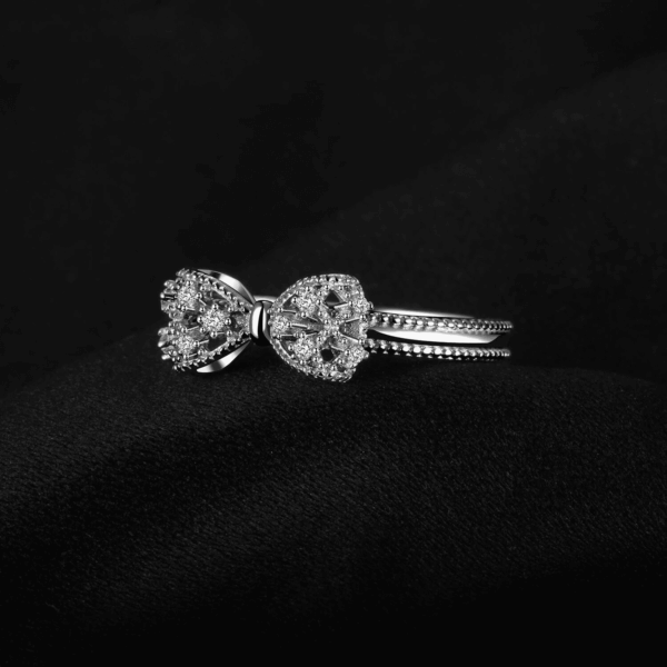 14K White Yellow Rose Gold Plated 925 Sterling Silver Rings for Women, Cubic Zirconia Promise Rings for Her, Stackable Wedding Bands Rings for Women Infinity Forever Love Knot Ring - Image 4