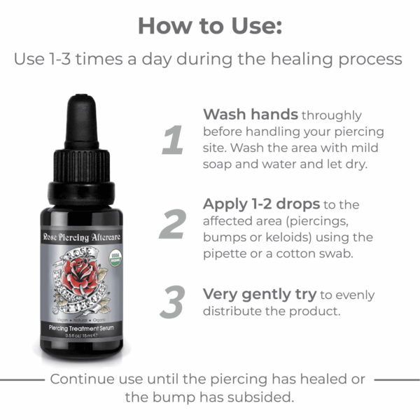 Piercing Aftercare - USDA Certified Organic Vegan Piercing Oil - 0.5 Fl Oz/15Ml - Image 6