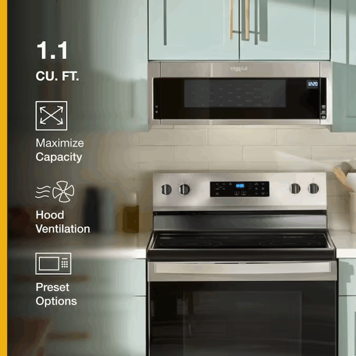 1.1-Cu Ft Low Profile 30-In Over-The-Range Microwave ( Stainless Steel ) - Image 4