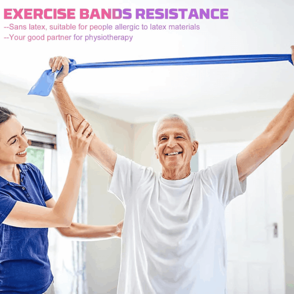 Resistance Bands, 5 Pcs Exercise Bands Elastic Stretch Bands for Fitness Yoga Pilates Stretching Strength Training, Workout Bands for Women and Men Home Gym - Image 7