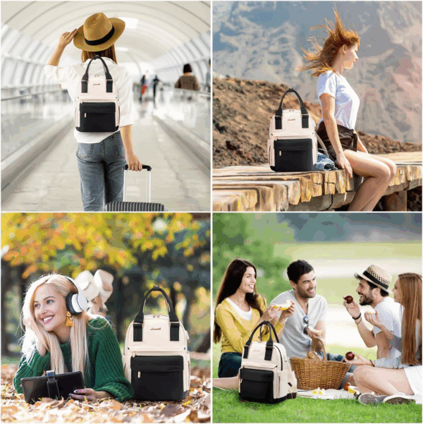 Mini Backpack for Women Stylish Waterproof Backpack Purse with USB Port, Cute Bookbag for College School Travel - Image 6