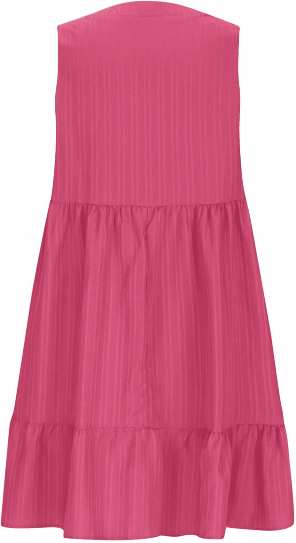 Womens Summer Dress Sleeveless V Neck Mini Dresses Fashion Casual Flowy Boho Ruffle a Line Swing Sundress 2025 - Image 4