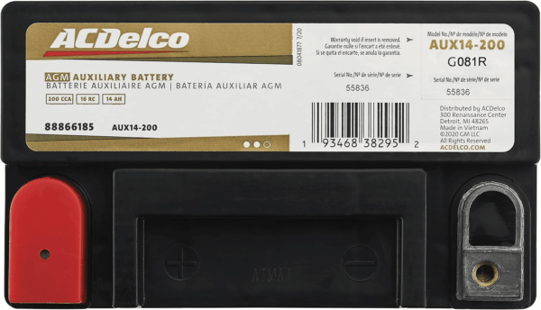 Gold AUX14-200 (88866185) 36 Month Warranty Auxiliary AGM 200 CCA Battery - Image 4