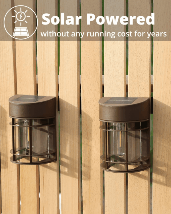 Solar Fence Lights, 8 Pack Deck Light Waterproof Solar Outdoor Lights for Garden Fence Post Backyard Decor, Brown - Image 3