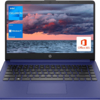 Portable Laptop, Student and Business, 14" HD Display, Intel Quad-Core N4120, 8GB DDR4 RAM, 64GB Emmc, 1 Year Office 365, Webcam, SD Card Reader, HDMI, Wi-Fi, Windows 11 Home, Blue, KKE Mousepad