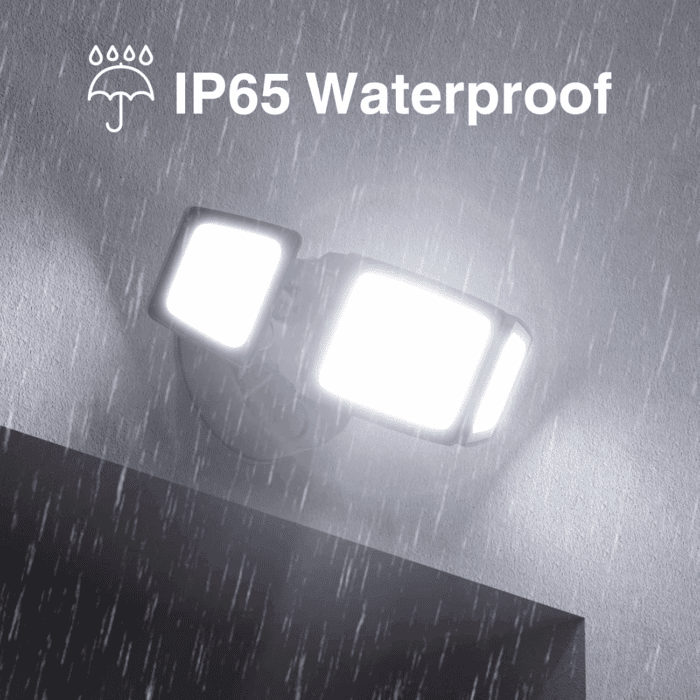 60W LED Dusk to Dawn Outdoor Lighting, 6000LM Exterior Flood Light, IP65 Waterproof Outdoor 3 Adjustable Heads Photocell Security Lights Fixture, 6500K Floodlights for Garage, Patio, Yard - Image 4