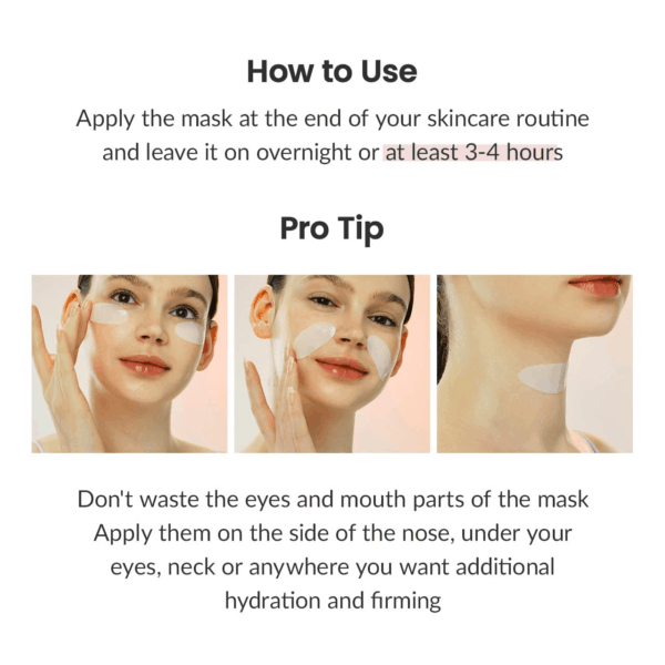 Bio-Collagen Real Deep Mask, Hydrating Overnight Hydrogel Mask, Pore Minimizing, Elasticity Improvement, 34G X4Ea - Image 8