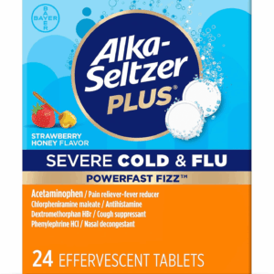 Powerfast Fizz, Severe Cold & Flu Medicine, Strawberry Honey Effervescent Tablets, 24Ct