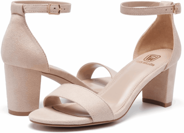 Women Open Toe Low Chunky Short Heels Ankle Strap Block Heel Sandals Party Dress Wedding Pump Shoes - Image 6
