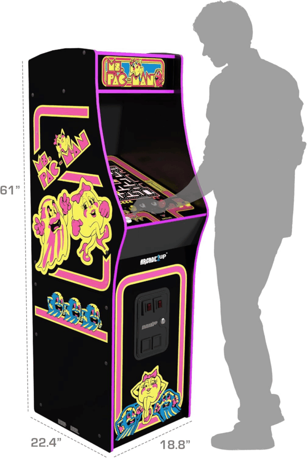 Ms. Pacman Deluxe Black Variant Arcade Machine, Built for Your Home, with 5-Foot Tall Full-Size Stand-Up Cabinet, 14 Classic Games, and 17-Inch Screen - Image 3