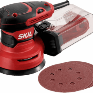 5” Random Orbital Sander with Cyclonic Dust Box & 3Pc Sanding Sheet - SR211601, Multicolor