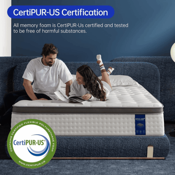 Queen Size Mattress, 14 Inch Hybrid Mattress in a Box, Gel Memory Foam Individually Wrapped Pocket Coils Innerspring Pressure Relief, Medium Firm (14 Inch, Queen (U.S. Standard)) - Image 2